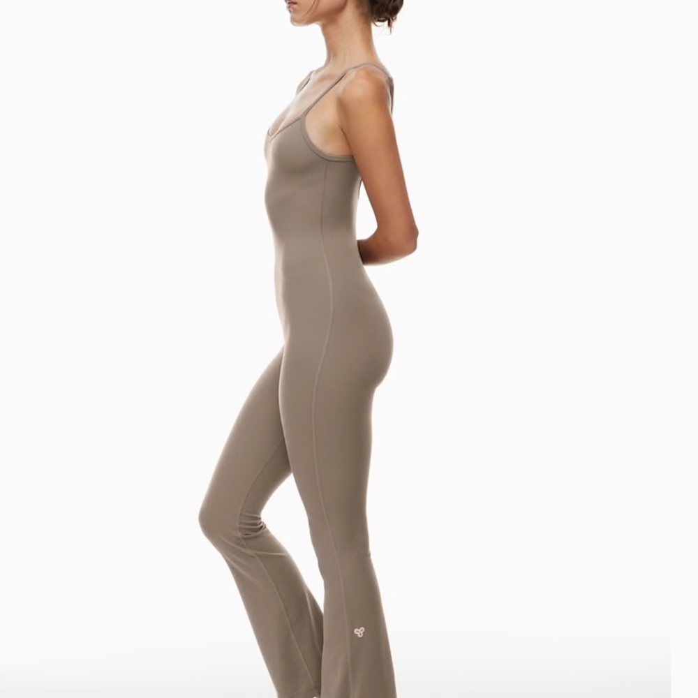 Aritzia Taupe Stretch Fitted Jumpsuit